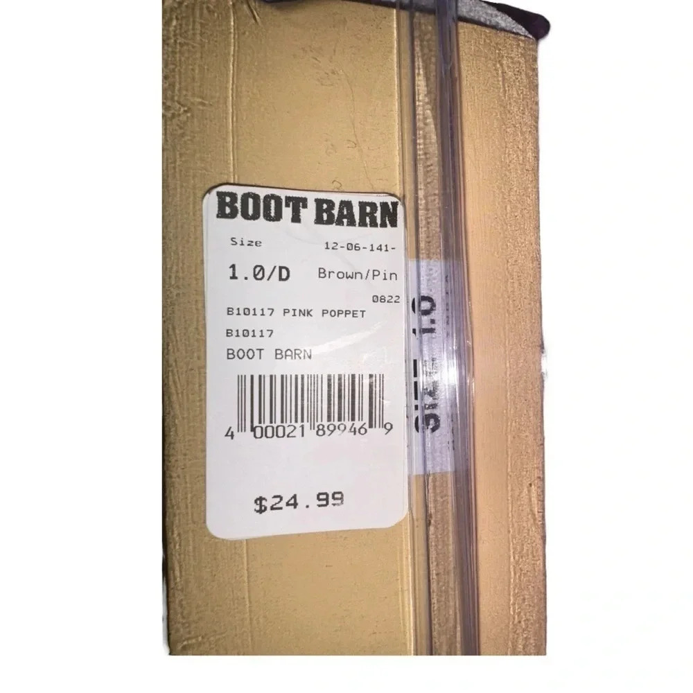 NWT Lil Boot Barn Pink Star Cowboy Boots Size 1 - Picture 5 of 7